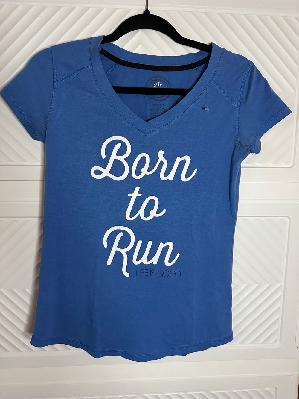 Life Is Good Navy Blue Graphic V-Neck Tee